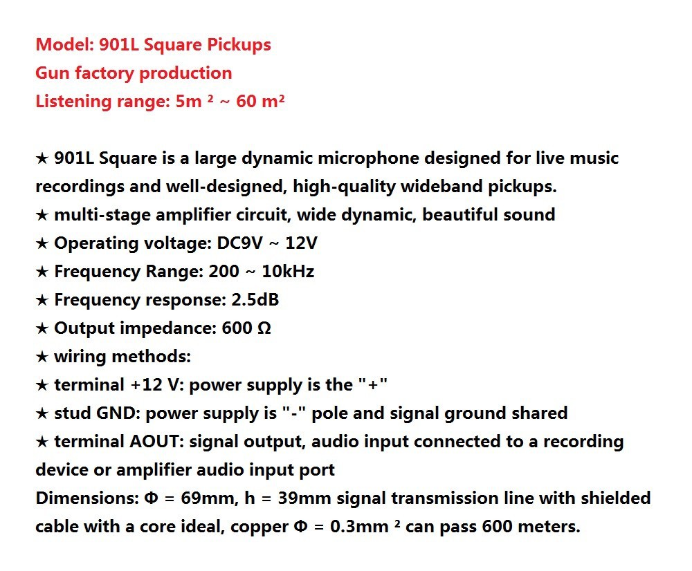 Free shipping Wide Range Mic Audio Microphone CCTV Audio Mic Clear Sound Pick up Device for Camera Microphone Camera DVR System