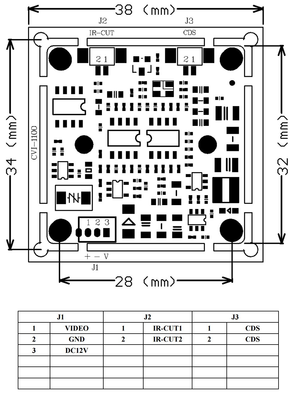 1 2.9 N1100 CMOS BOARD 1.0 MegaPixel 720P For CCTV CVI CAMERA